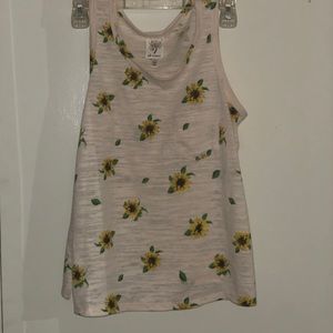 Pink top with yellow flowers